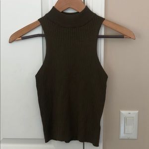 Olive Green High Neck Tank
